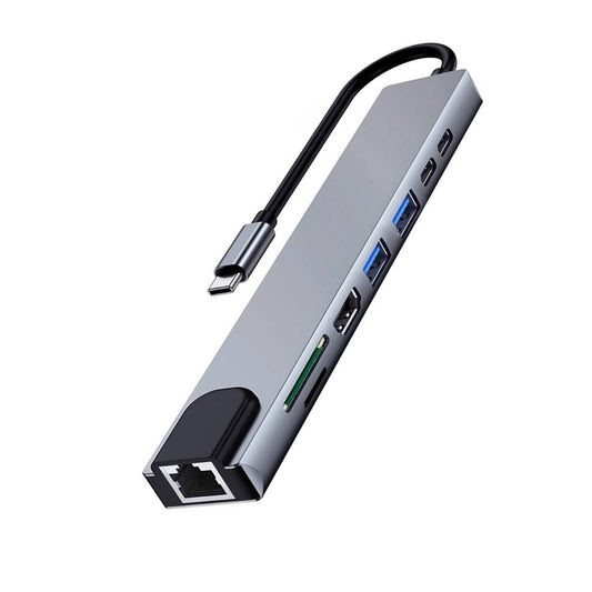 HUB USB-C Ewent EW1146 8-Port Cinza