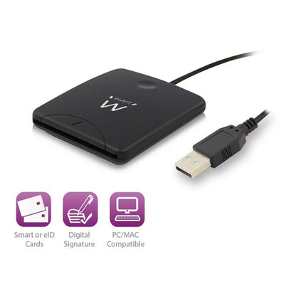 Leitor Cartão Cidadão Ewent EW1052 USB 2.0 Preto