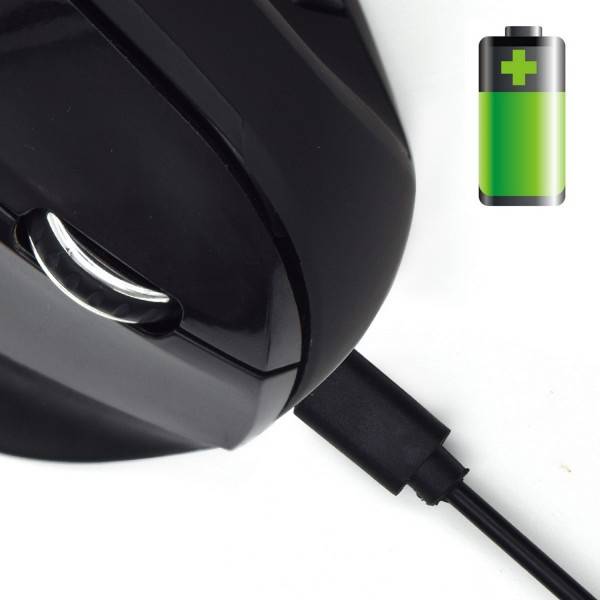 Rato Óptico Ewent EW3158 Ergonómico Vertical Wireless 1600 DPI Preto