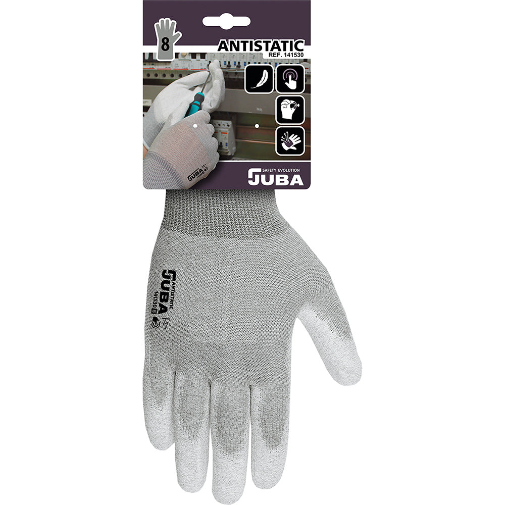 Luvas antiestÃ¡ticas nylon/fibra de carbono tamanho 8 juba_0
