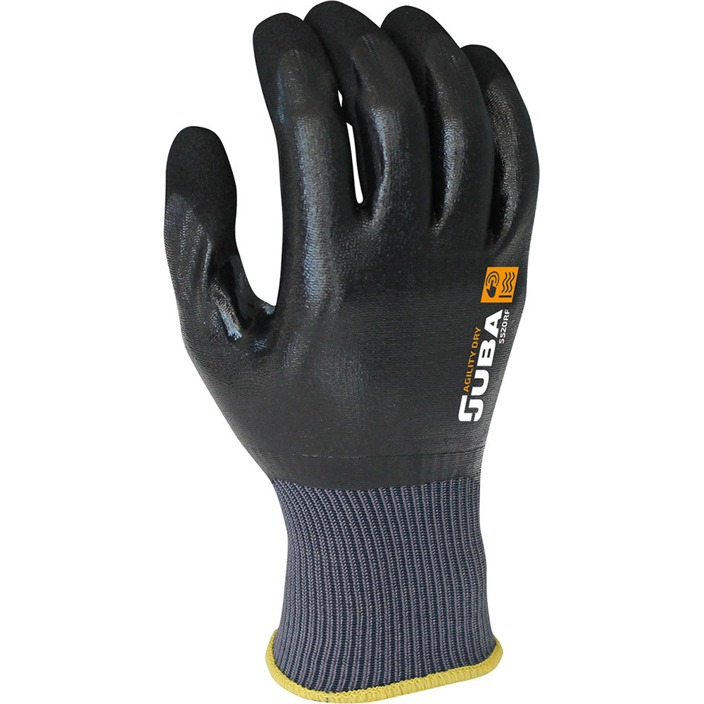 Luvas de trabalho em nylon/nitrilo preto tamanho 7 juba_0