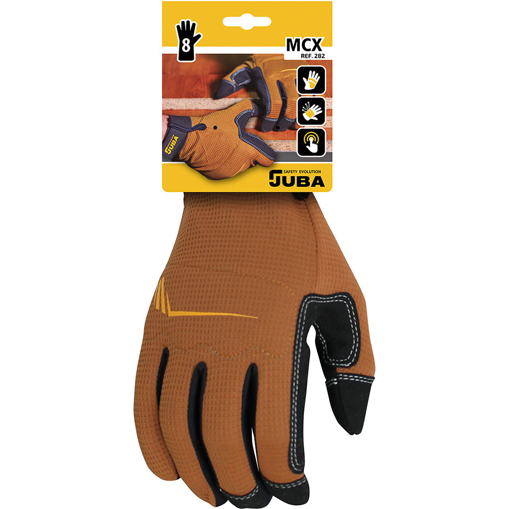 Luvas de trabalho tÃ¡til pele sintÃ©tica/spandex tamanho 9 juba_0
