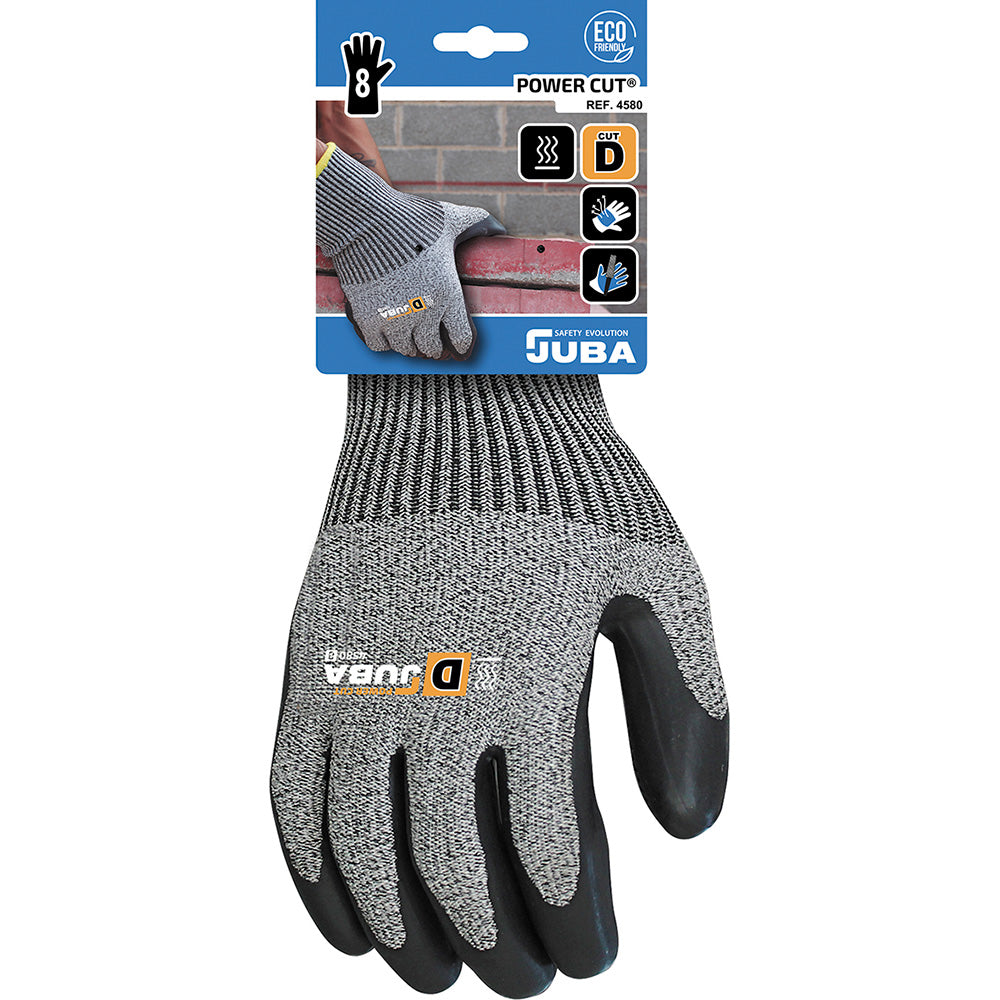 Luvas de trabalho resistente com corte fibra k-rock/eco-latex tamanho 8 juba_0