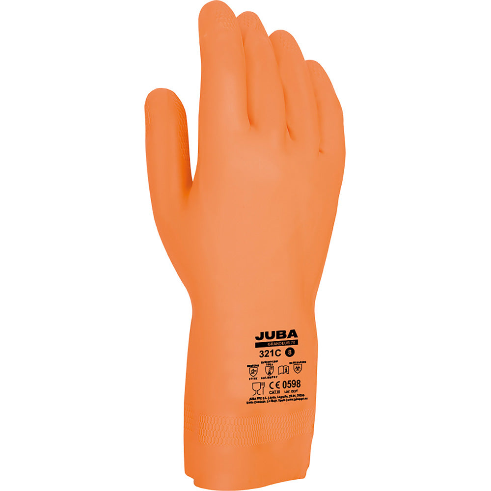Luvas de trabalho latex/neopreno laranja tamanho 10 juba_0