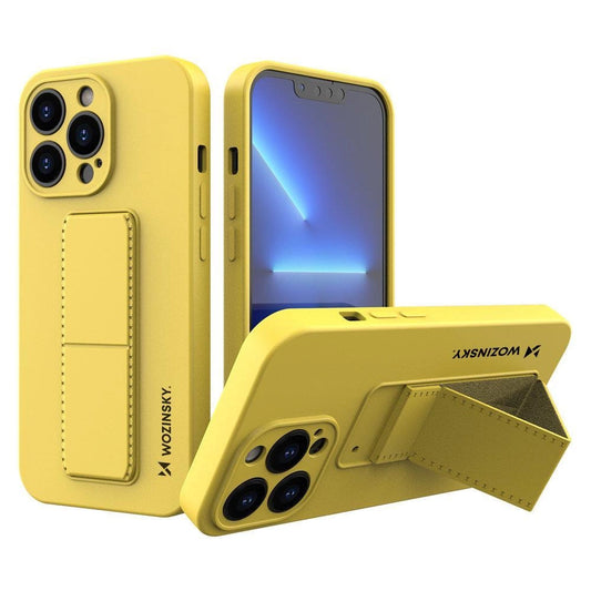 Wozinsky Kickstand Case silicone cover for iPhone 13 Pro yellow_0