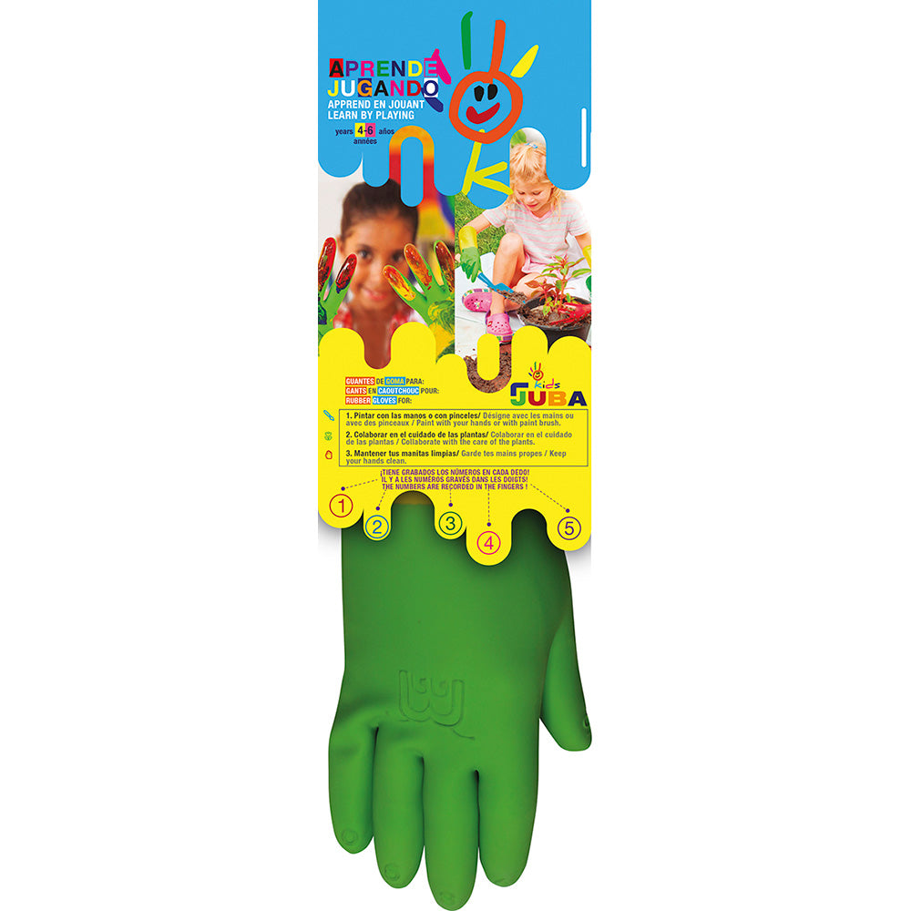 Luvas de jardinagem infantis latex tamanho 4 anos juba_0