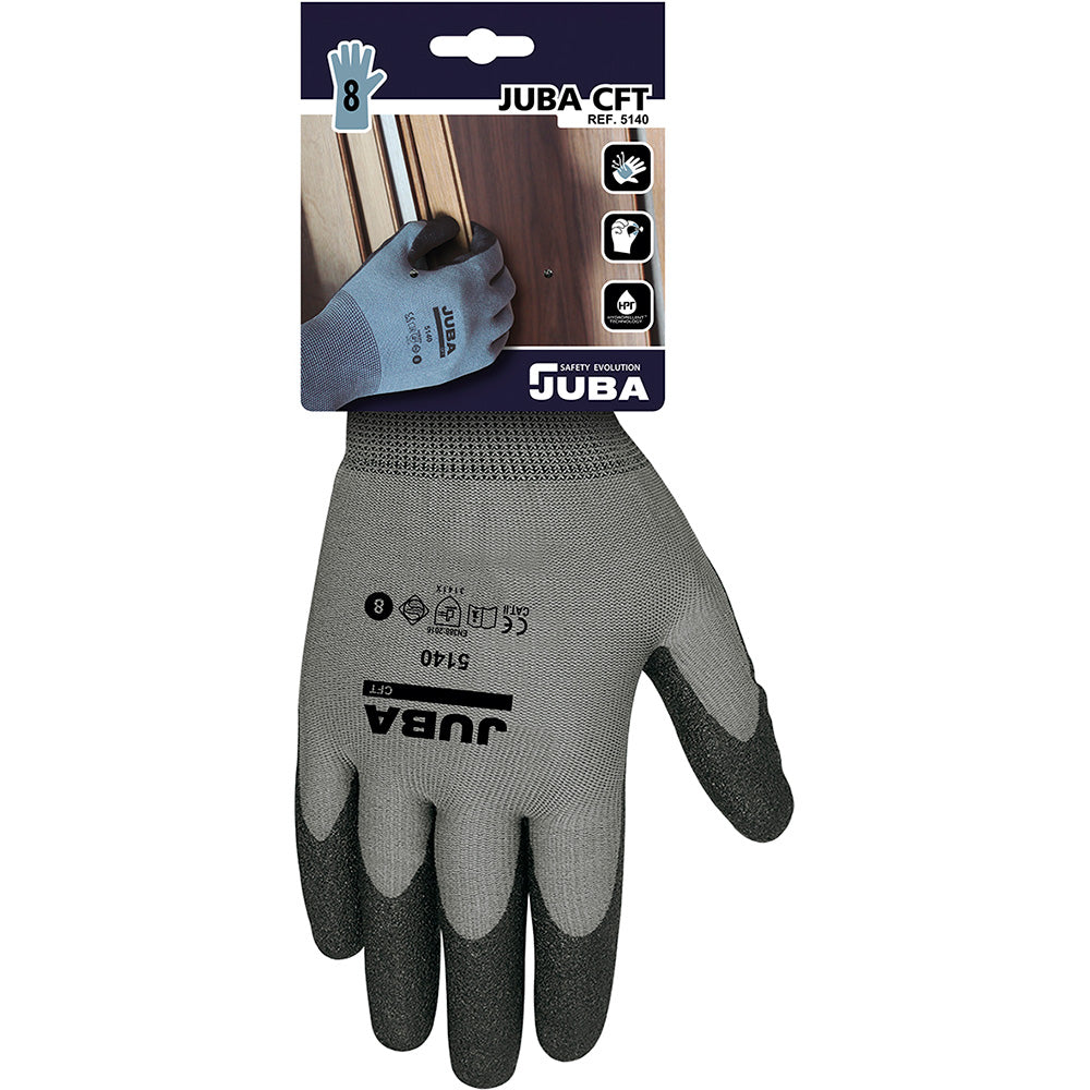 Luvas de jardinagem sem costuras de nylon/pvc tamanho 7 juba_0