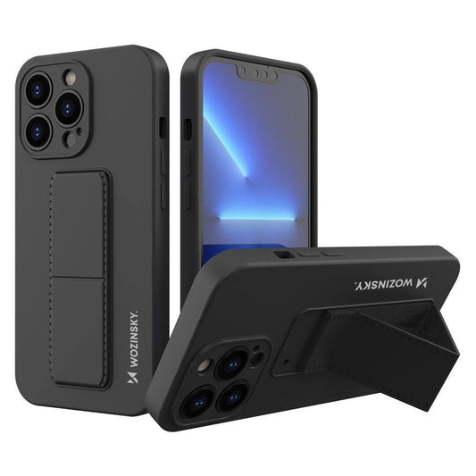 Wozinsky Kickstand Case iPhone 13 mini silicone case with stand black_0