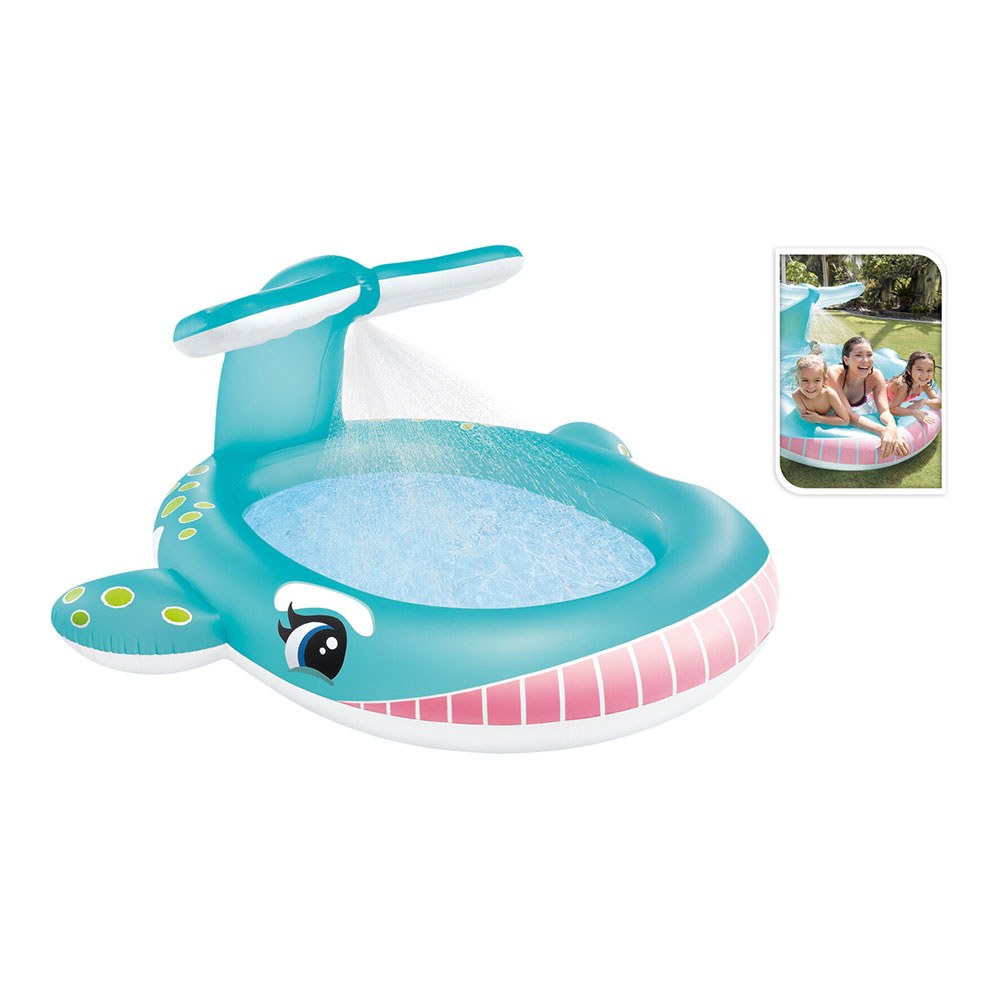 Piscina inflÃ¡vel infantil, modelo baleia, com aspersor, 201 x 196 x 91 cm_0