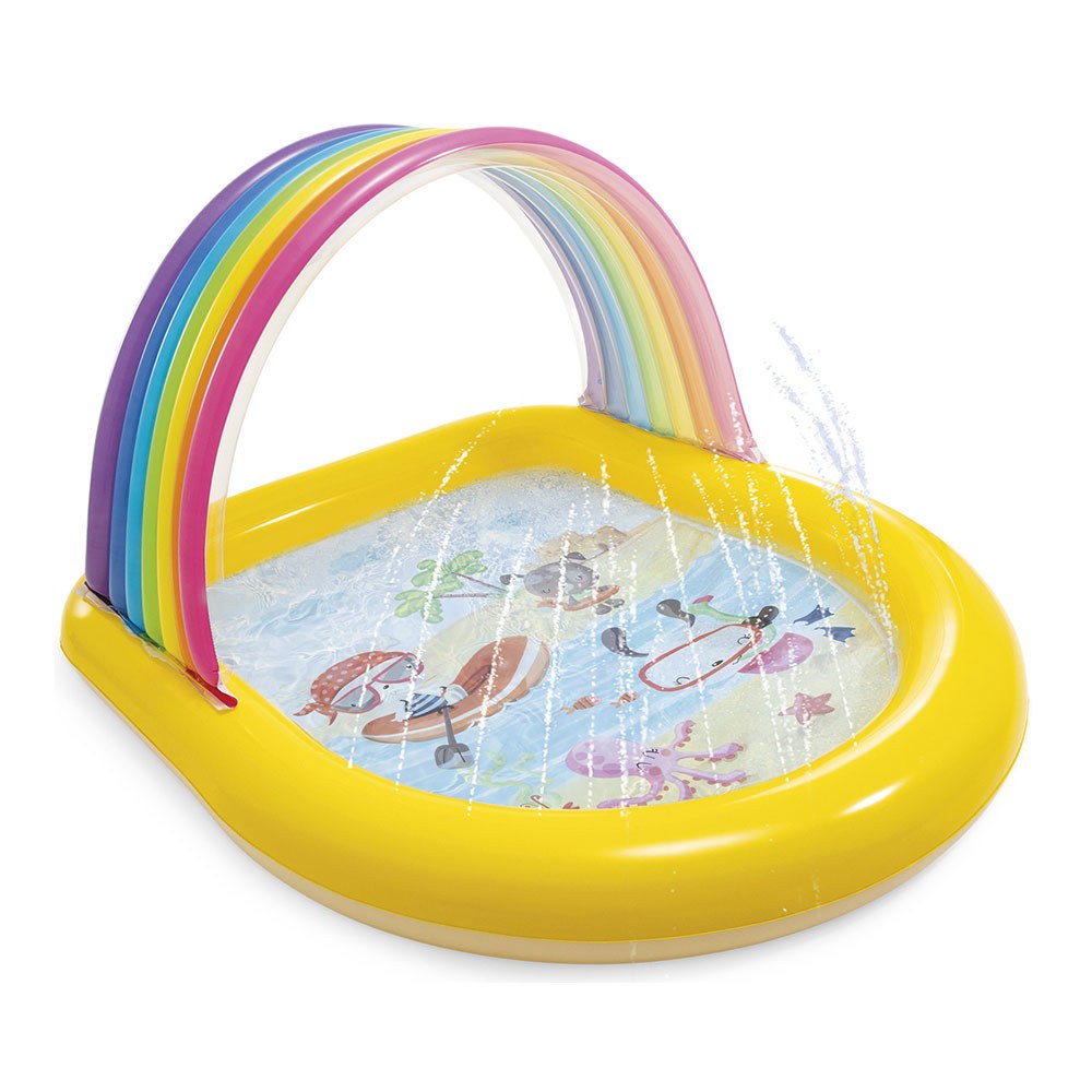 Piscina inflÃ¡vel infantil, modelo arco-Ã­ris, com aspersor, 147 x 130 x 86 cm_0