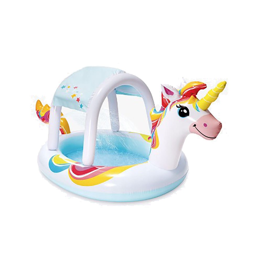 Piscina inflÃ¡vel infantil em formato de unicÃ³rnio com esguicho, 254 x 132 x 109 cm_0