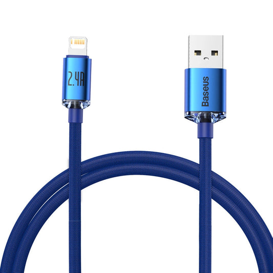 Baseus Crystal Shine Series cable USB cable for fast charging and data transfer USB Type A - Lightning 2.4A 1.2m blue (CAJY000003)_0