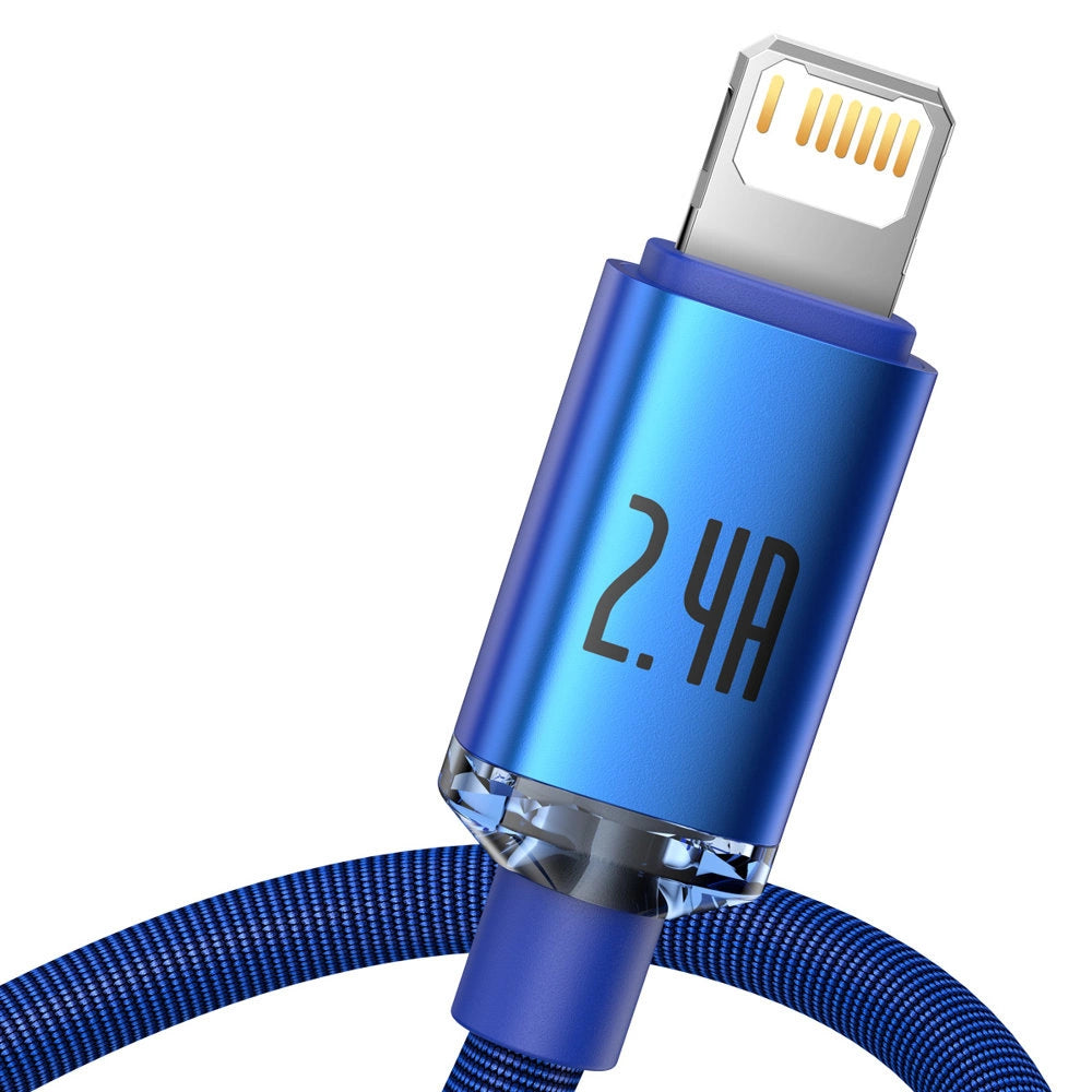 Baseus Crystal Shine Series cable USB cable for fast charging and data transfer USB Type A - Lightning 2.4A 1.2m blue (CAJY000003)_2