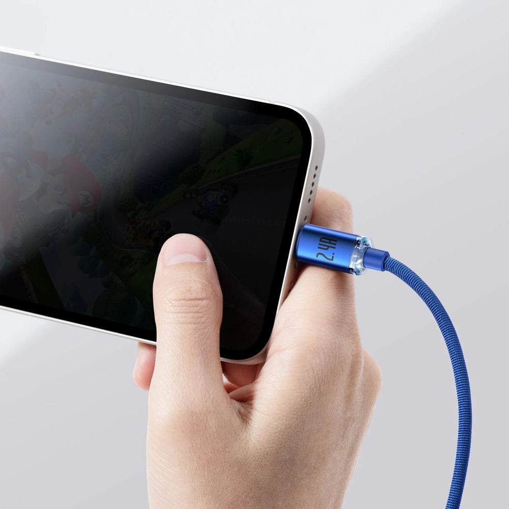 Baseus Crystal Shine Series cable USB cable for fast charging and data transfer USB Type A - Lightning 2.4A 1.2m blue (CAJY000003)_12