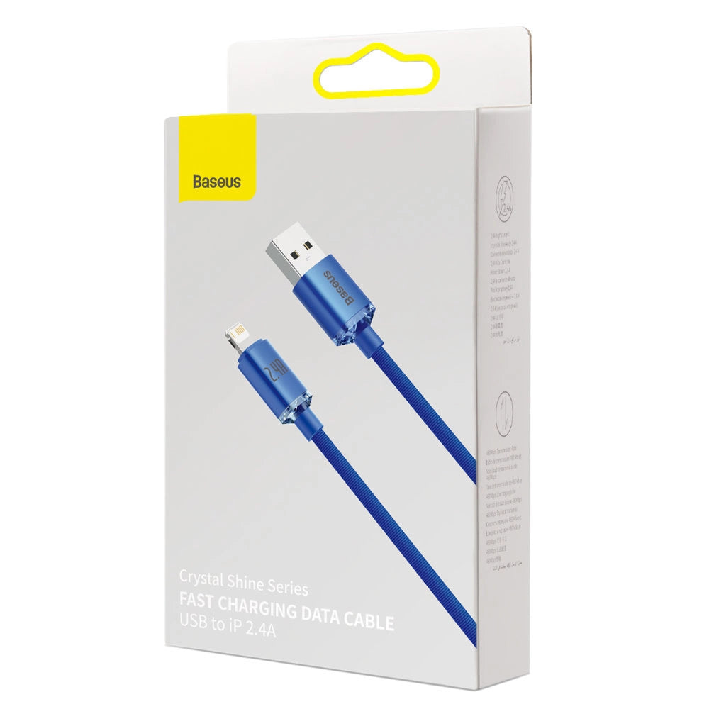 Baseus Crystal Shine Series cable USB cable for fast charging and data transfer USB Type A - Lightning 2.4A 1.2m blue (CAJY000003)_8