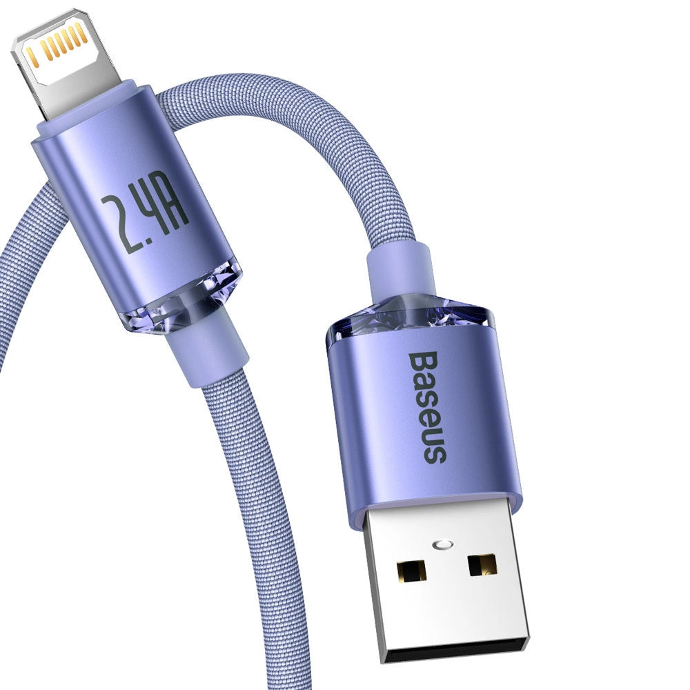 Baseus Crystal Shine Series cable USB cable for fast charging and data transfer USB Type A - Lightning 2.4A 2m purple (CAJY000105)_15