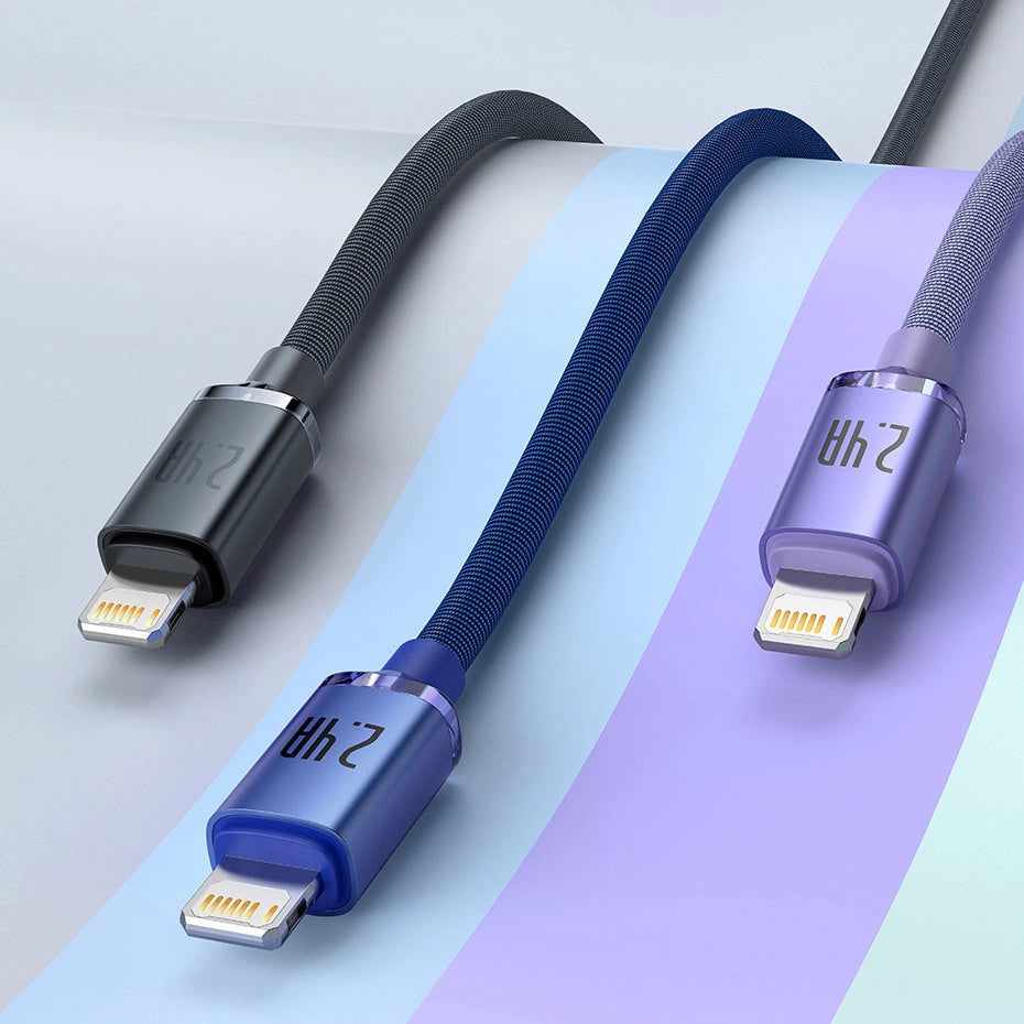 Baseus Crystal Shine Series cable USB cable for fast charging and data transfer USB Type A - Lightning 2.4A 2m purple (CAJY000105)_22