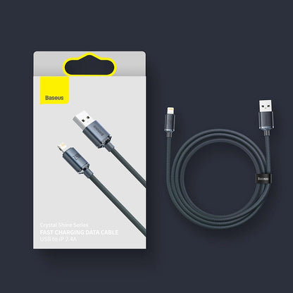 Baseus Crystal Shine Series cable USB cable for fast charging and data transfer USB Type A - Lightning 2.4A 2m purple (CAJY000105)_23