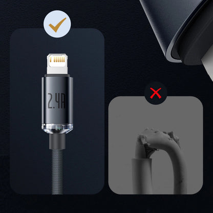 Baseus Crystal Shine Series cable USB cable for fast charging and data transfer USB Type A - Lightning 2.4A 2m purple (CAJY000105)_24