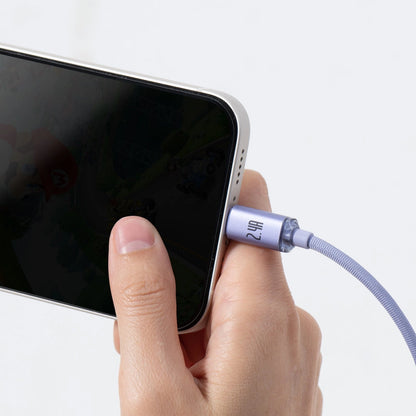 Baseus Crystal Shine Series cable USB cable for fast charging and data transfer USB Type A - Lightning 2.4A 2m purple (CAJY000105)_12
