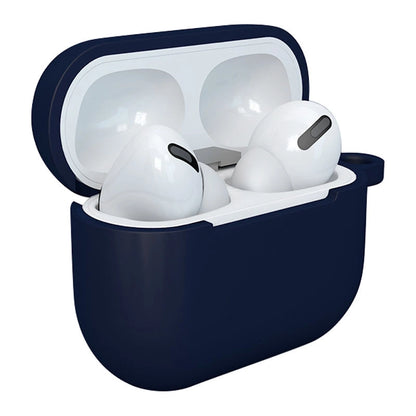 Case for AirPods 3 Silicone Soft Earphone Cover + Keychain Lobster Clasp Pendant Dark Blue (Case D)_1