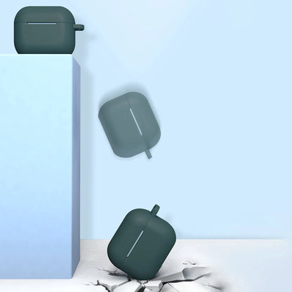 Case for AirPods 3 Silicone Soft Earphone Cover + Keychain Lobster Clasp Pendant Dark Blue (Case D)_5
