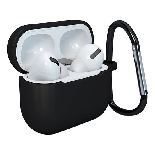 Case for AirPods 3 silicone soft case for headphones + keychain lobster clasp pendant black (case D)_0