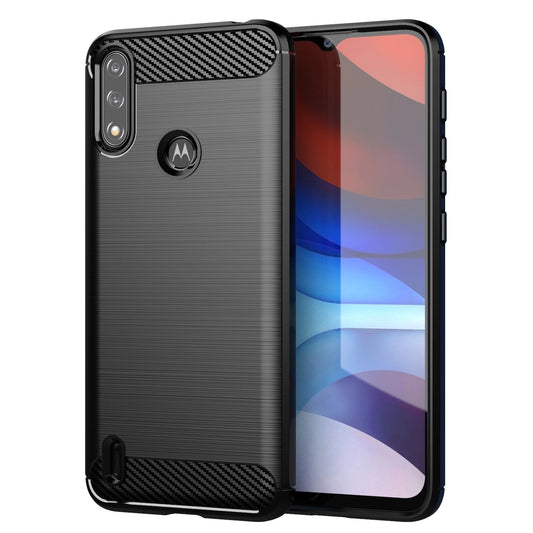 Carbon Case Flexible Cover Sleeve Motorola Moto E7i Power black_0