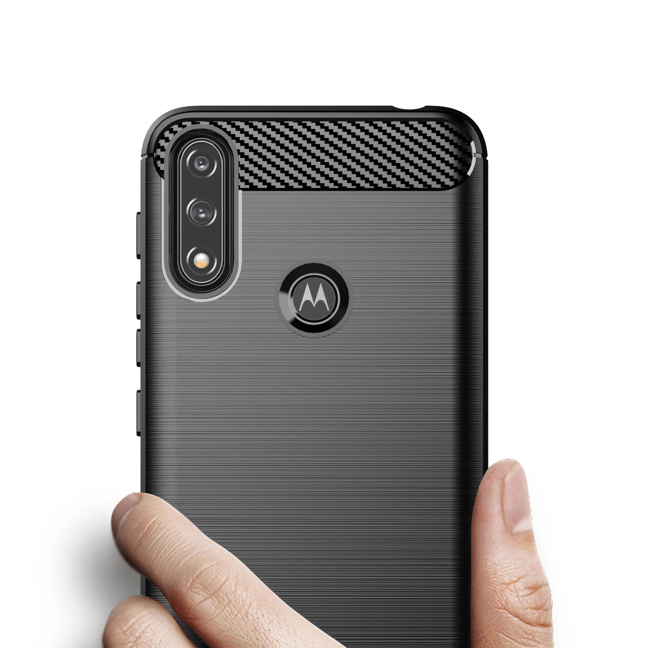 Carbon Case Flexible Cover Sleeve Motorola Moto E7i Power black_1