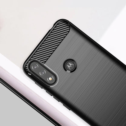 Carbon Case Flexible Cover Sleeve Motorola Moto E7i Power black_2