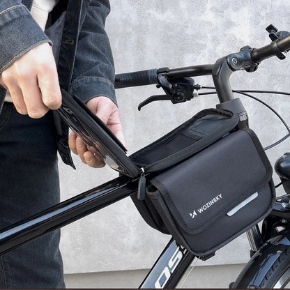 Wozinsky frame bike bag bicycle pannier waterproof phone case 1.5l black (WBB26BK)_9