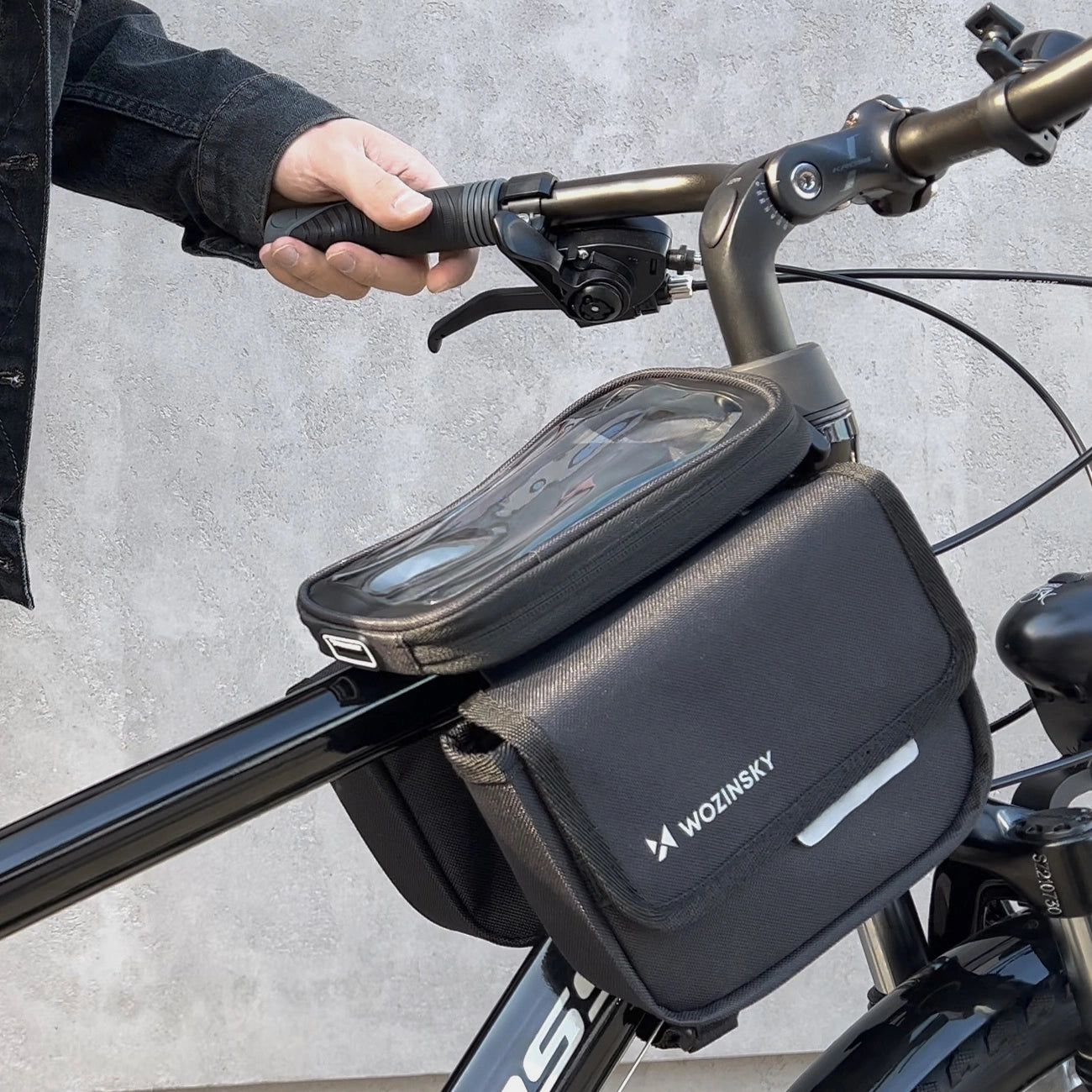 Wozinsky frame bike bag bicycle pannier waterproof phone case 1.5l black (WBB26BK)_10