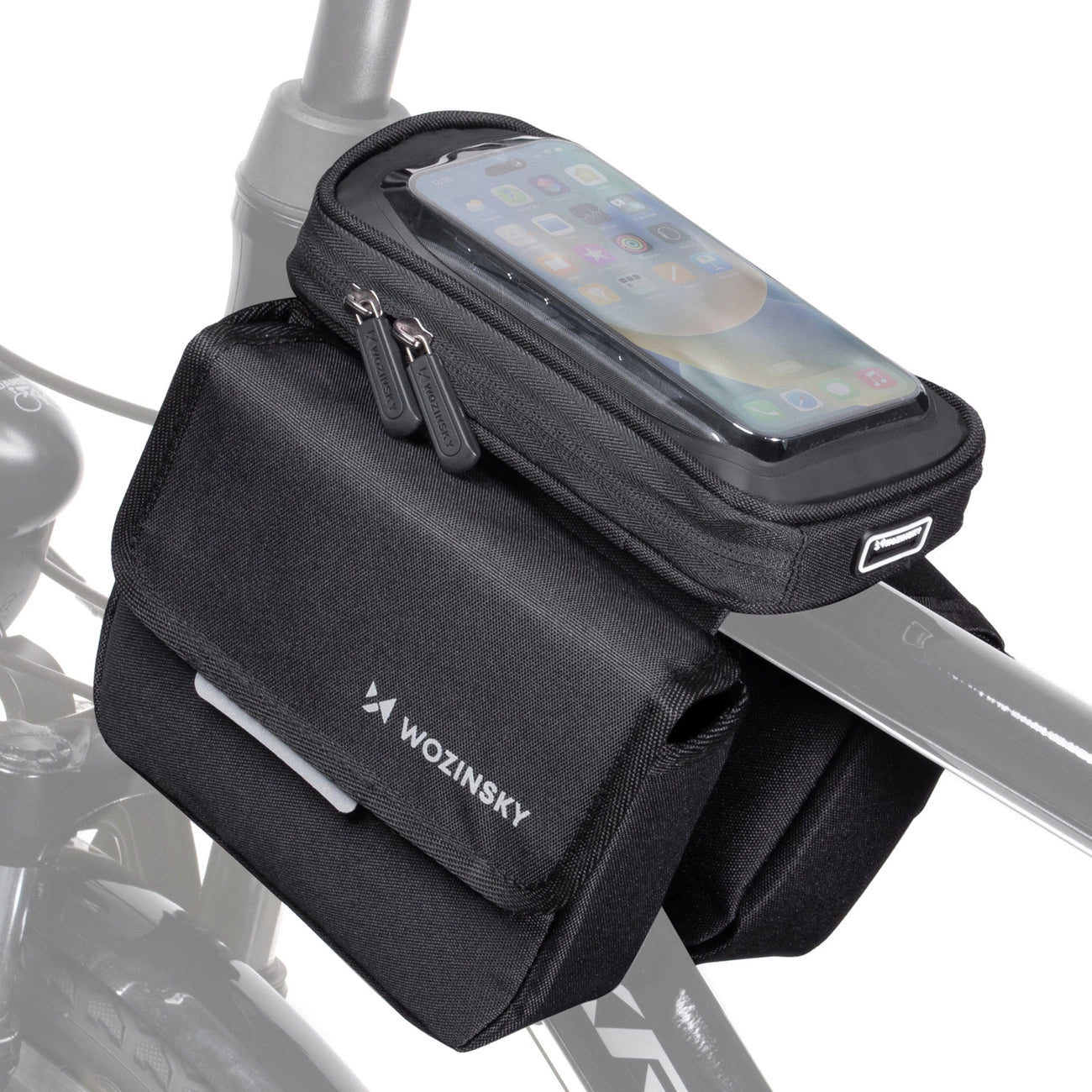 Wozinsky frame bike bag bicycle pannier waterproof phone case 1.5l black (WBB26BK)_12