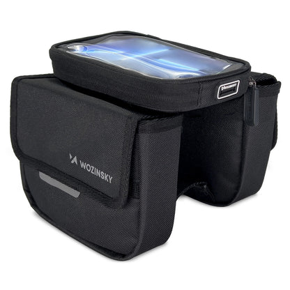 Wozinsky frame bike bag bicycle pannier waterproof phone case 1.5l black (WBB26BK)_2
