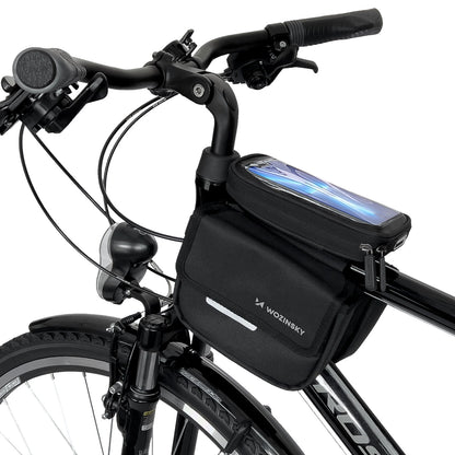 Wozinsky frame bike bag bicycle pannier waterproof phone case 1.5l black (WBB26BK)_0