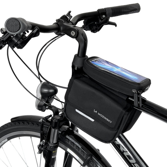 Wozinsky frame bike bag bicycle pannier waterproof phone case 1.5l black (WBB26BK)_0