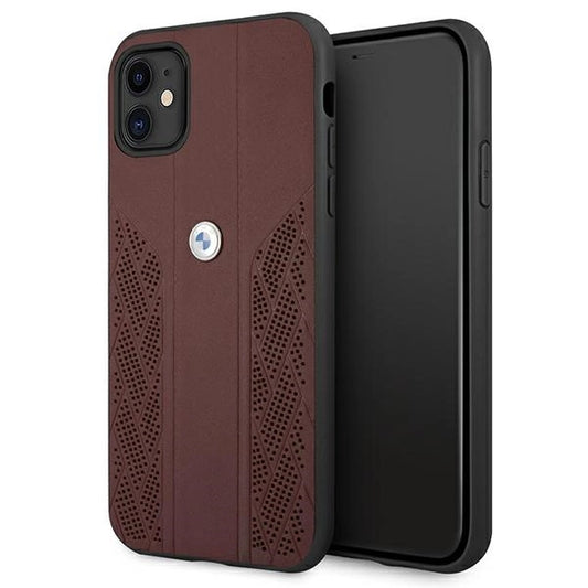 Etui BMW BMHCN61RSPPR iPhone 11 6,1" / Xr czerwony/red hardcase Leather Curve Perforate_0