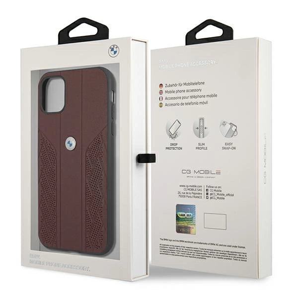 Etui BMW BMHCN61RSPPR iPhone 11 6,1" / Xr czerwony/red hardcase Leather Curve Perforate_7