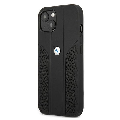 Etui BMW BMHCP13SRSPPK iPhone 13 mini 5,4" czarny/black hardcase Leather Curve Perforate_1
