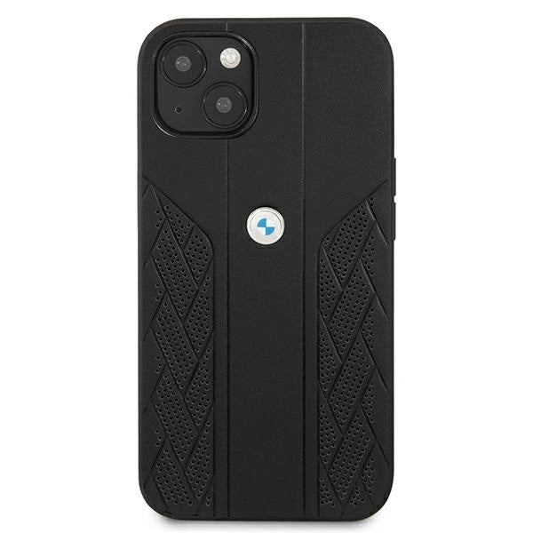 Etui BMW BMHCP13SRSPPK iPhone 13 mini 5,4" czarny/black hardcase Leather Curve Perforate_2