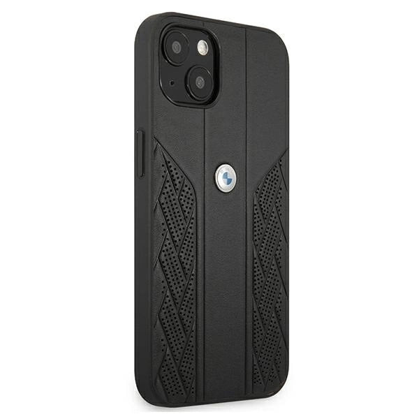 Etui BMW BMHCP13SRSPPK iPhone 13 mini 5,4" czarny/black hardcase Leather Curve Perforate_3
