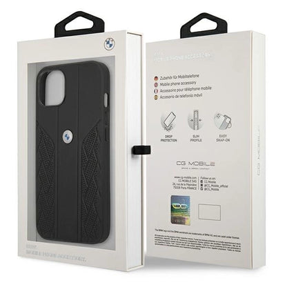 Etui BMW BMHCP13SRSPPK iPhone 13 mini 5,4" czarny/black hardcase Leather Curve Perforate_7