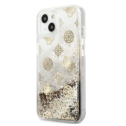 Guess GUHCP13SLGPEGO iPhone 13 mini 5.4" gold/gold hardcase Peony Liquid Glitter_1