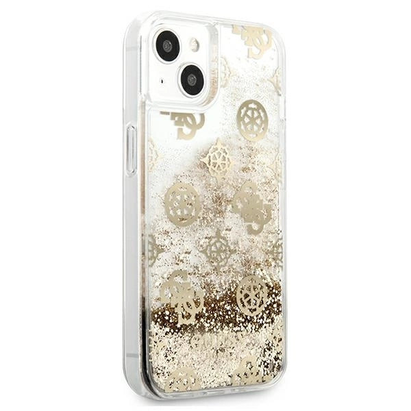Guess GUHCP13SLGPEGO iPhone 13 mini 5.4" gold/gold hardcase Peony Liquid Glitter_3