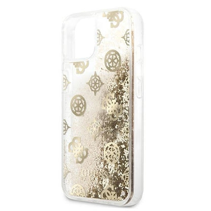 Guess GUHCP13SLGPEGO iPhone 13 mini 5.4" gold/gold hardcase Peony Liquid Glitter_4