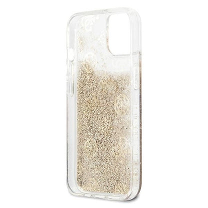 Guess GUHCP13SLGPEGO iPhone 13 mini 5.4" gold/gold hardcase Peony Liquid Glitter_5
