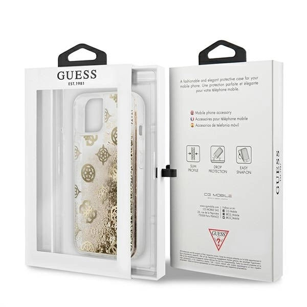 Guess GUHCP13SLGPEGO iPhone 13 mini 5.4" gold/gold hardcase Peony Liquid Glitter_7