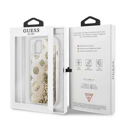 Guess GUHCP13SLGPEGO iPhone 13 mini 5.4" gold/gold hardcase Peony Liquid Glitter_7