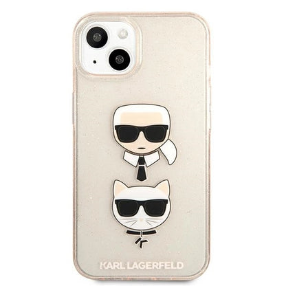 Karl Lagerfeld KLHCP13SKCTUGLGO iPhone 13 mini 5,4" złoty/gold hardcase Glitter Karl`s & Choupette_2