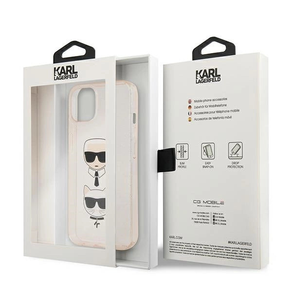 Karl Lagerfeld KLHCP13SKCTUGLGO iPhone 13 mini 5,4" złoty/gold hardcase Glitter Karl`s & Choupette_7